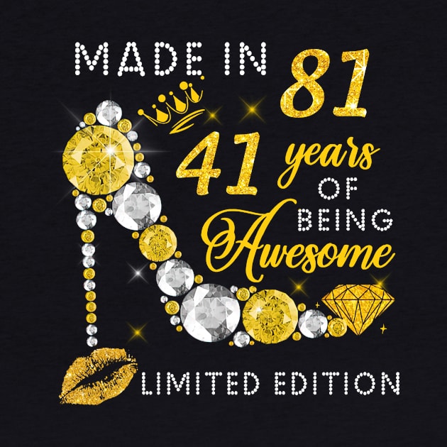Made In 1981 Limited Edition 41 Years Of Being Awesome Jewelry Gold Sparkle by sueannharley12
